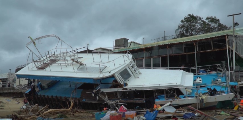 HK boat destroyed in typhoon