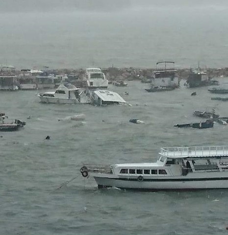 Hk boats destroyed in typhoon 7