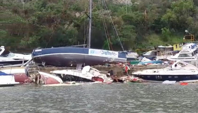 hk boats destroyed by typhoon mangkhut